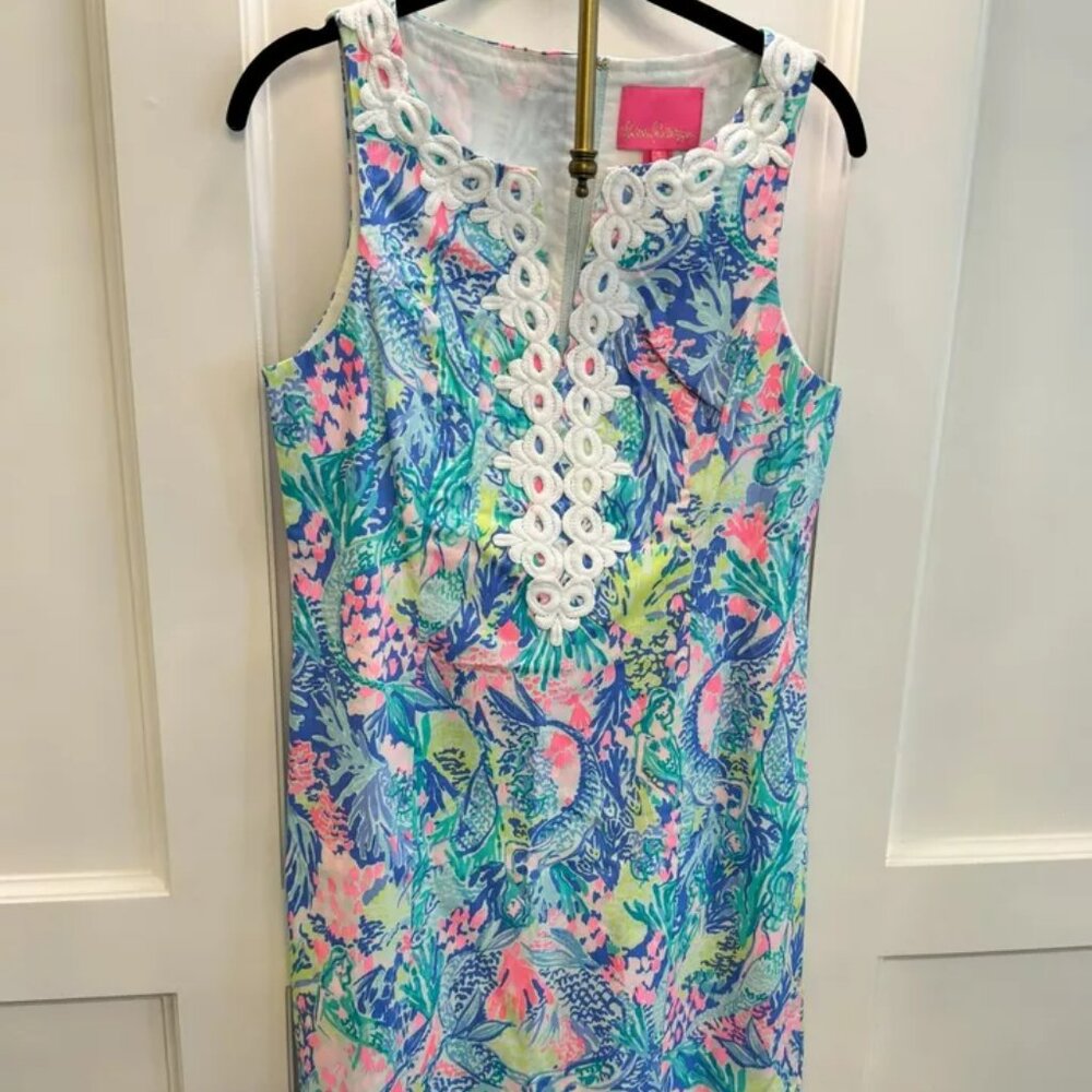 Lilly Pulitzer Gabby Stretch Shift Dress - Mermaids Cove - Size 6 - NWT